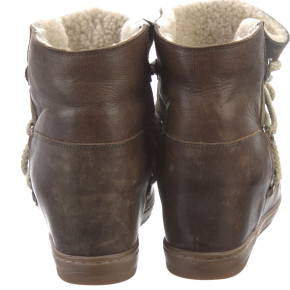 ISABEL MARANT SZ 40 beige NOWLES Shearling Leather Boots - Picture 3 of 5